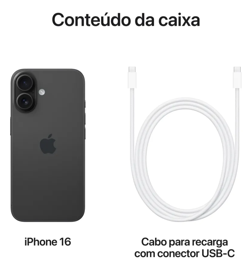 Apple iPhone 16 (128 GB) - Preto - Original